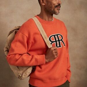 Banana Republic Orange Varsity Logo Sweater